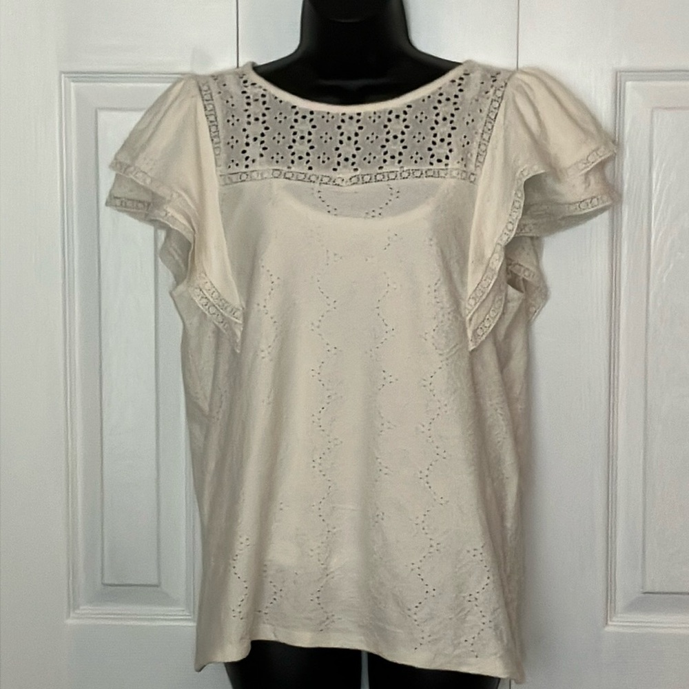 Elegant Cream Lace Women's Top